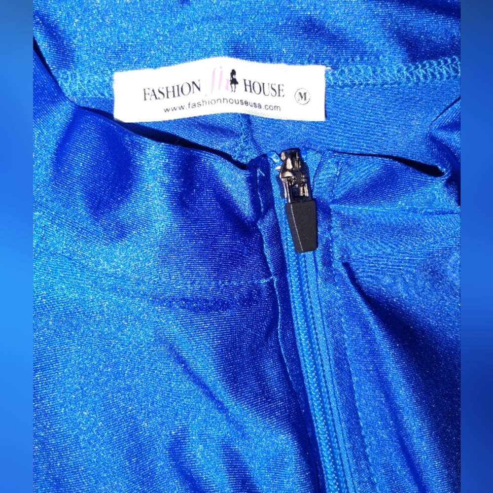 Fashion House Royal Blue Zippered Jumpsuit